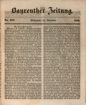 Bayreuther Zeitung Samstag 21. November 1846