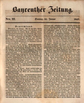 Bayreuther Zeitung Sonntag 31. Januar 1847