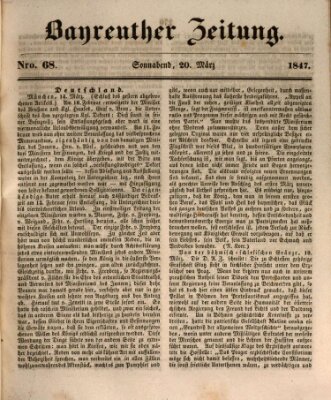 Bayreuther Zeitung Samstag 20. März 1847