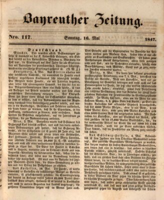 Bayreuther Zeitung Sonntag 16. Mai 1847