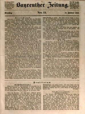 Bayreuther Zeitung Dienstag 11. Januar 1848