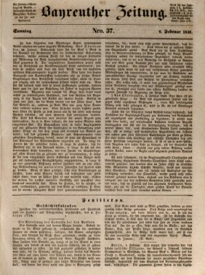 Bayreuther Zeitung Sonntag 6. Februar 1848