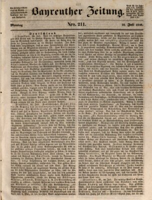 Bayreuther Zeitung Montag 31. Juli 1848