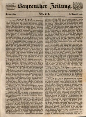 Bayreuther Zeitung Donnerstag 3. August 1848
