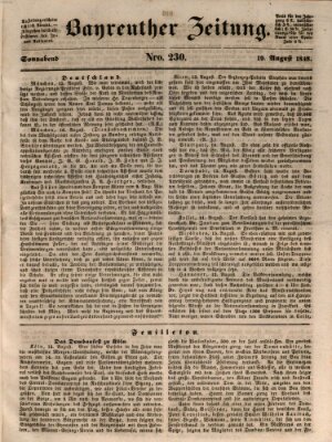 Bayreuther Zeitung Samstag 19. August 1848