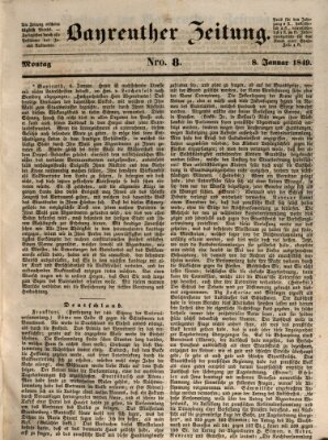 Bayreuther Zeitung Montag 8. Januar 1849