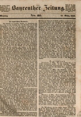 Bayreuther Zeitung Mittwoch 21. März 1849