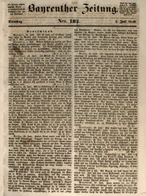 Bayreuther Zeitung Dienstag 3. Juli 1849