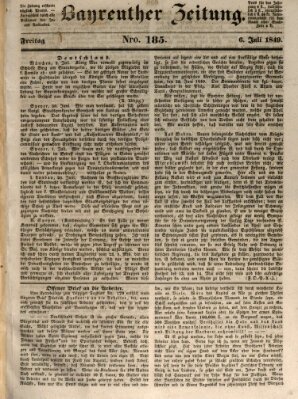 Bayreuther Zeitung Freitag 6. Juli 1849