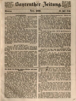 Bayreuther Zeitung Montag 30. Juli 1849