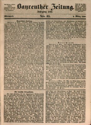 Bayreuther Zeitung Mittwoch 6. März 1850