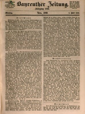 Bayreuther Zeitung Montag 8. Juli 1850