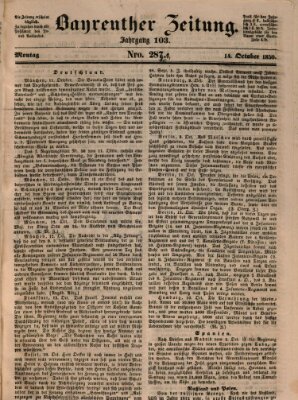 Bayreuther Zeitung Montag 14. Oktober 1850