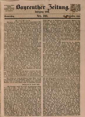 Bayreuther Zeitung Donnerstag 21. November 1850