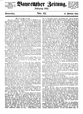 Bayreuther Zeitung Donnerstag 15. Januar 1852