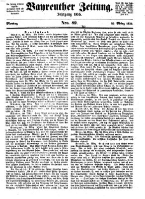 Bayreuther Zeitung Montag 29. März 1852