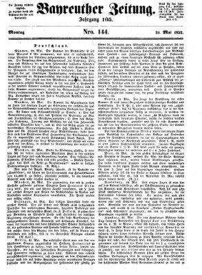 Bayreuther Zeitung Montag 24. Mai 1852