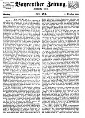 Bayreuther Zeitung Montag 11. Oktober 1852