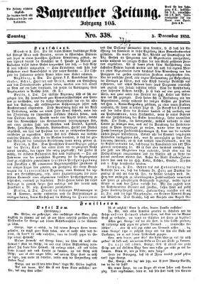 Bayreuther Zeitung Sonntag 5. Dezember 1852