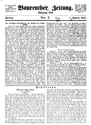 Bayreuther Zeitung Freitag 7. Januar 1853