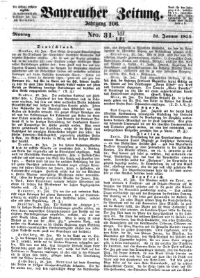 Bayreuther Zeitung Montag 31. Januar 1853