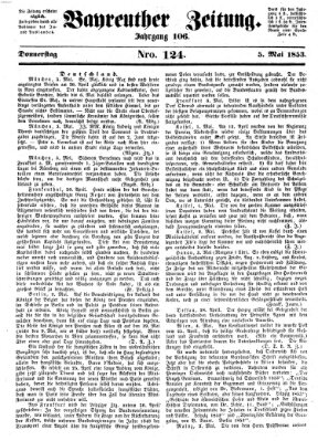 Bayreuther Zeitung Donnerstag 5. Mai 1853