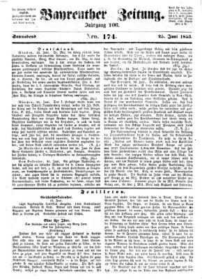 Bayreuther Zeitung Samstag 25. Juni 1853