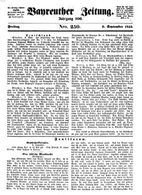 Bayreuther Zeitung Freitag 9. September 1853
