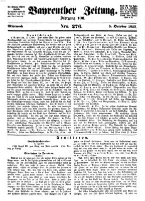 Bayreuther Zeitung Mittwoch 5. Oktober 1853