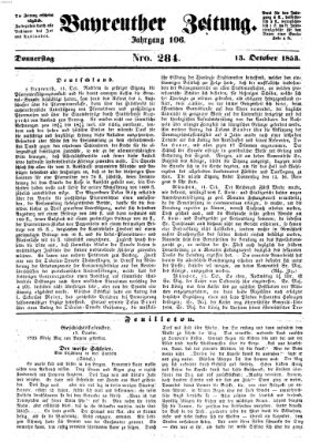 Bayreuther Zeitung Donnerstag 13. Oktober 1853