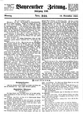Bayreuther Zeitung Montag 12. Dezember 1853