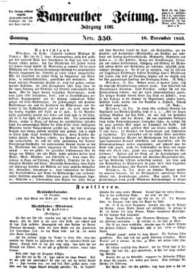 Bayreuther Zeitung Sonntag 18. Dezember 1853