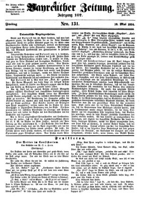 Bayreuther Zeitung Freitag 12. Mai 1854
