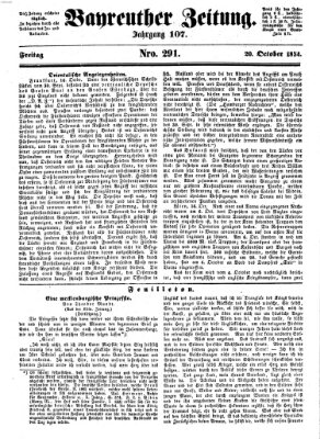 Bayreuther Zeitung Freitag 20. Oktober 1854