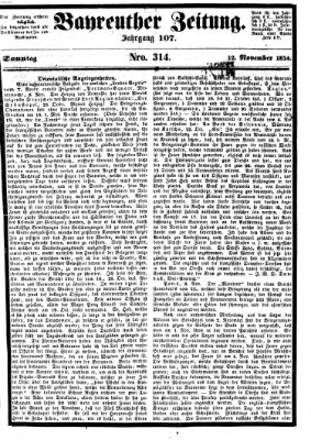 Bayreuther Zeitung Sonntag 12. November 1854