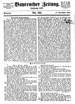 Bayreuther Zeitung Sonntag 31. Dezember 1854