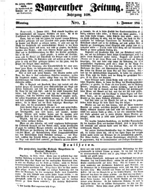 Bayreuther Zeitung Montag 1. Januar 1855