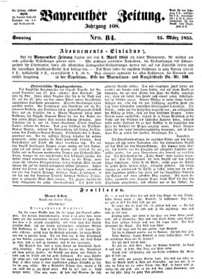 Bayreuther Zeitung Sonntag 25. März 1855