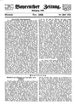 Bayreuther Zeitung Mittwoch 20. Juni 1855