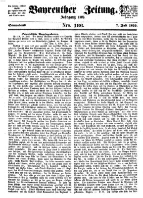 Bayreuther Zeitung Samstag 7. Juli 1855