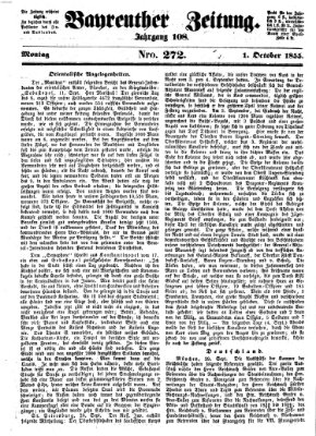 Bayreuther Zeitung Montag 1. Oktober 1855