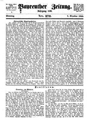 Bayreuther Zeitung Sonntag 7. Oktober 1855