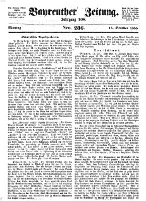 Bayreuther Zeitung Montag 15. Oktober 1855
