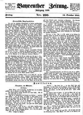 Bayreuther Zeitung Freitag 19. Oktober 1855