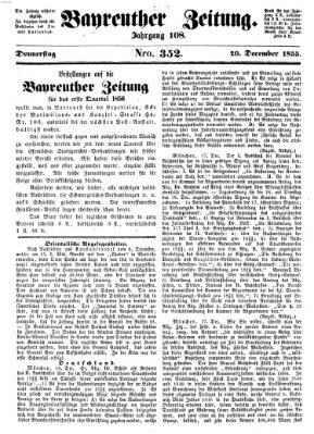 Bayreuther Zeitung Donnerstag 20. Dezember 1855