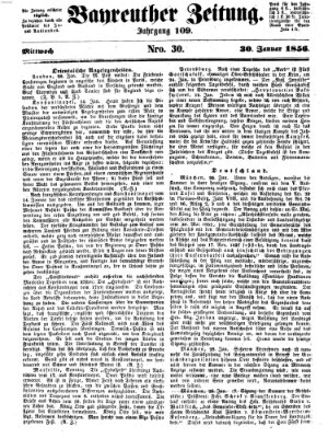 Bayreuther Zeitung Mittwoch 30. Januar 1856