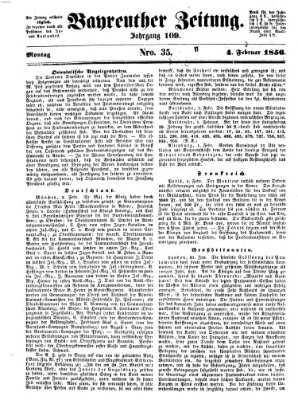 Bayreuther Zeitung Montag 4. Februar 1856