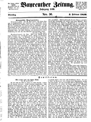 Bayreuther Zeitung Dienstag 5. Februar 1856