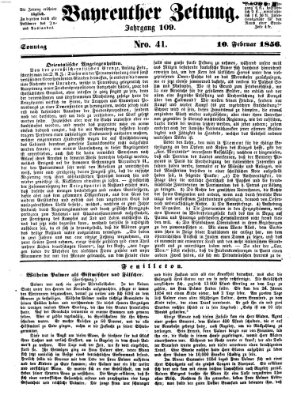 Bayreuther Zeitung Sonntag 10. Februar 1856