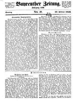 Bayreuther Zeitung Sonntag 17. Februar 1856